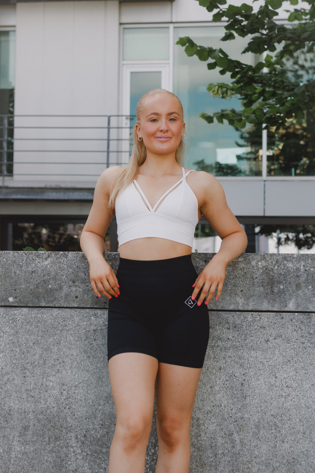 Women's sports bra in white