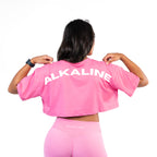 Women's oversized cropped top in pink