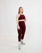 Women's seamless leggings in Burgundy