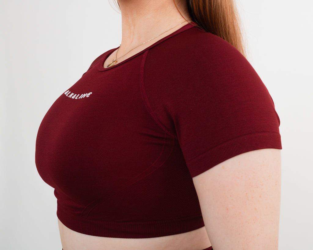 Women's cropped top in Burgundy