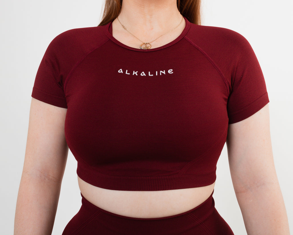 Women's cropped top in Burgundy