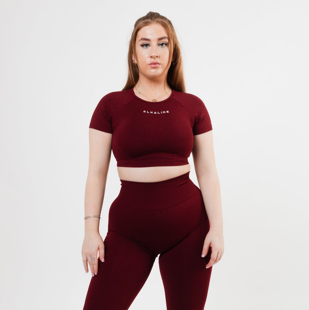 Women's cropped top in Burgundy
