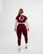 Women's seamless leggings in Burgundy