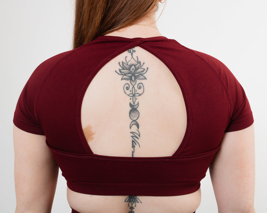 Women's cropped top in Burgundy