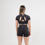 Women's cropped top in Dark Grey