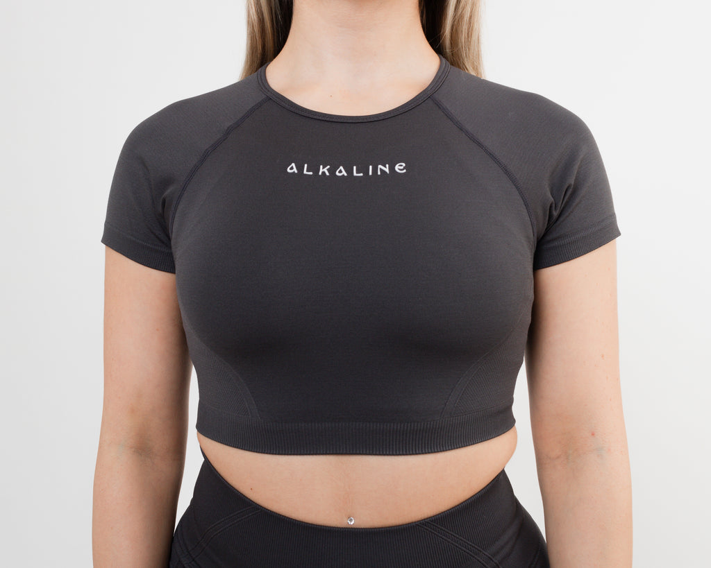 Women's cropped top in Dark Grey