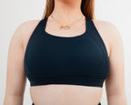 Women's crossover sports bra in Navy