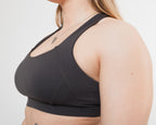 Women's crossover sports bra in dark Grey