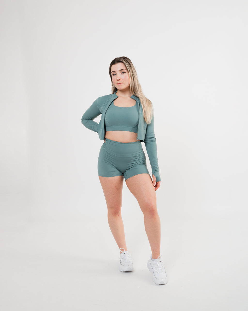 Women's cropped Jacket in Green