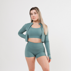 Women's crossover sports bra in Green