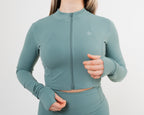 Women's cropped Jacket in Green