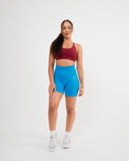 Women's seamless scrunched shorts in Blue