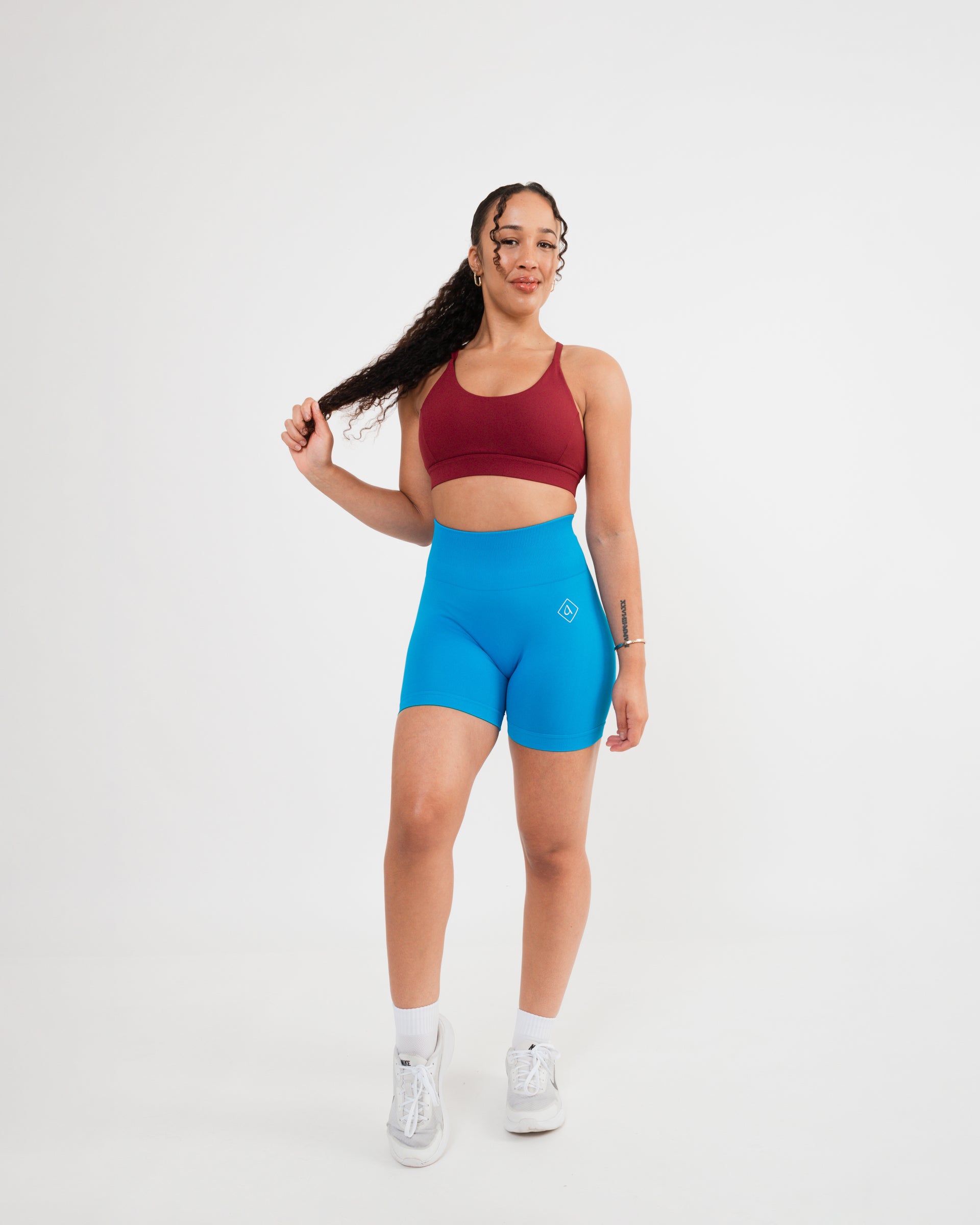 Women's seamless scrunched shorts in Blue