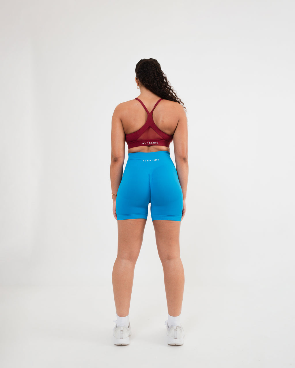 Women's seamless scrunched shorts in Blue