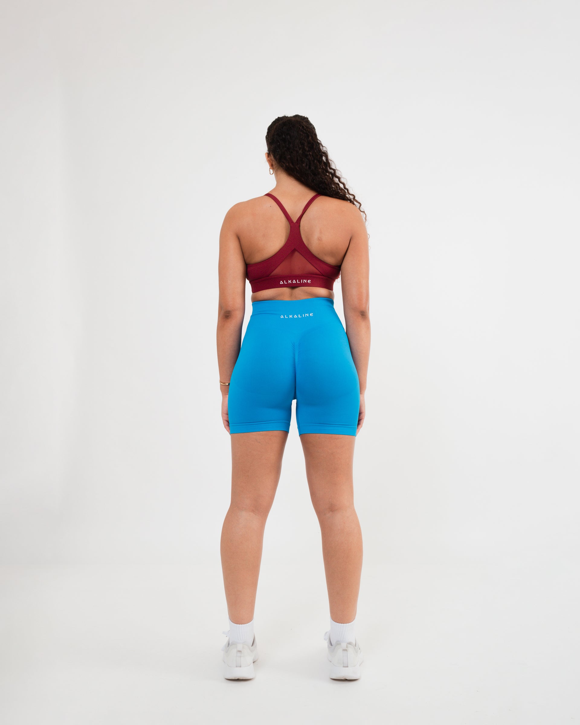 Women's seamless scrunched shorts in Blue