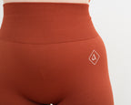 Women's seamless scrunched shorts in Burnt Orange