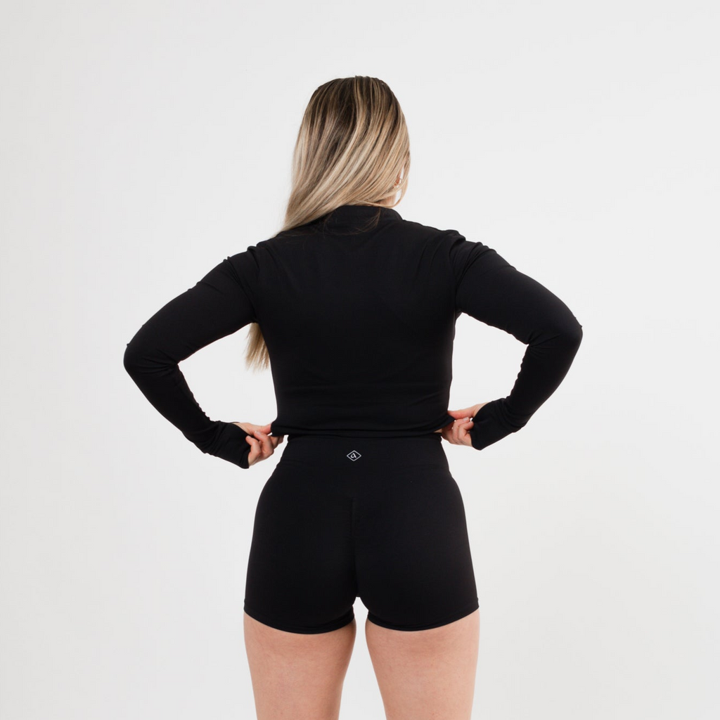 Women's cropped jacket in Black — ALKALINE