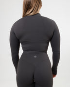 Women's cropped Jacket in Dark Grey