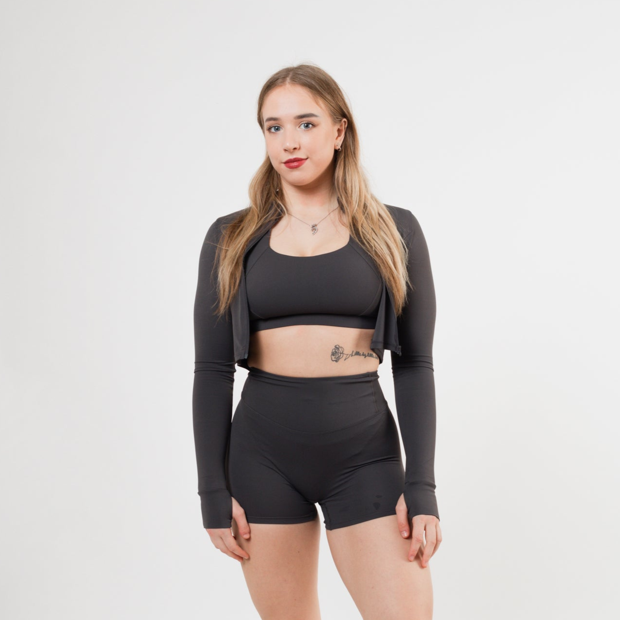 Women's crossover sports bra in dark Grey