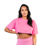 Women's oversized cropped top in pink