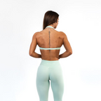 womens open back sports bra in Green