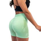 Women's Seamless Scrunched Shorts in Green