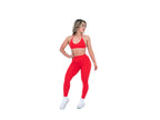 Women's open back sports bra in Red