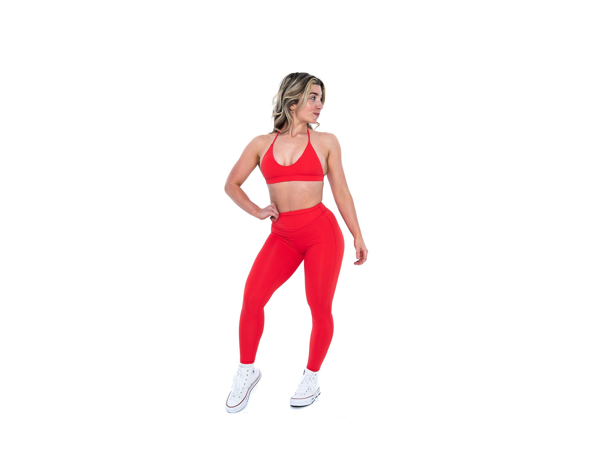 Women's stylish and sustainable leggings in Red