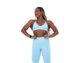Women's open back sports bra in Baby Blue