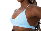 Women's open back sports bra in Baby Blue