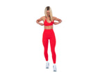 Women's open back sports bra in Red