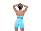 Women's open back sports bran in Blue