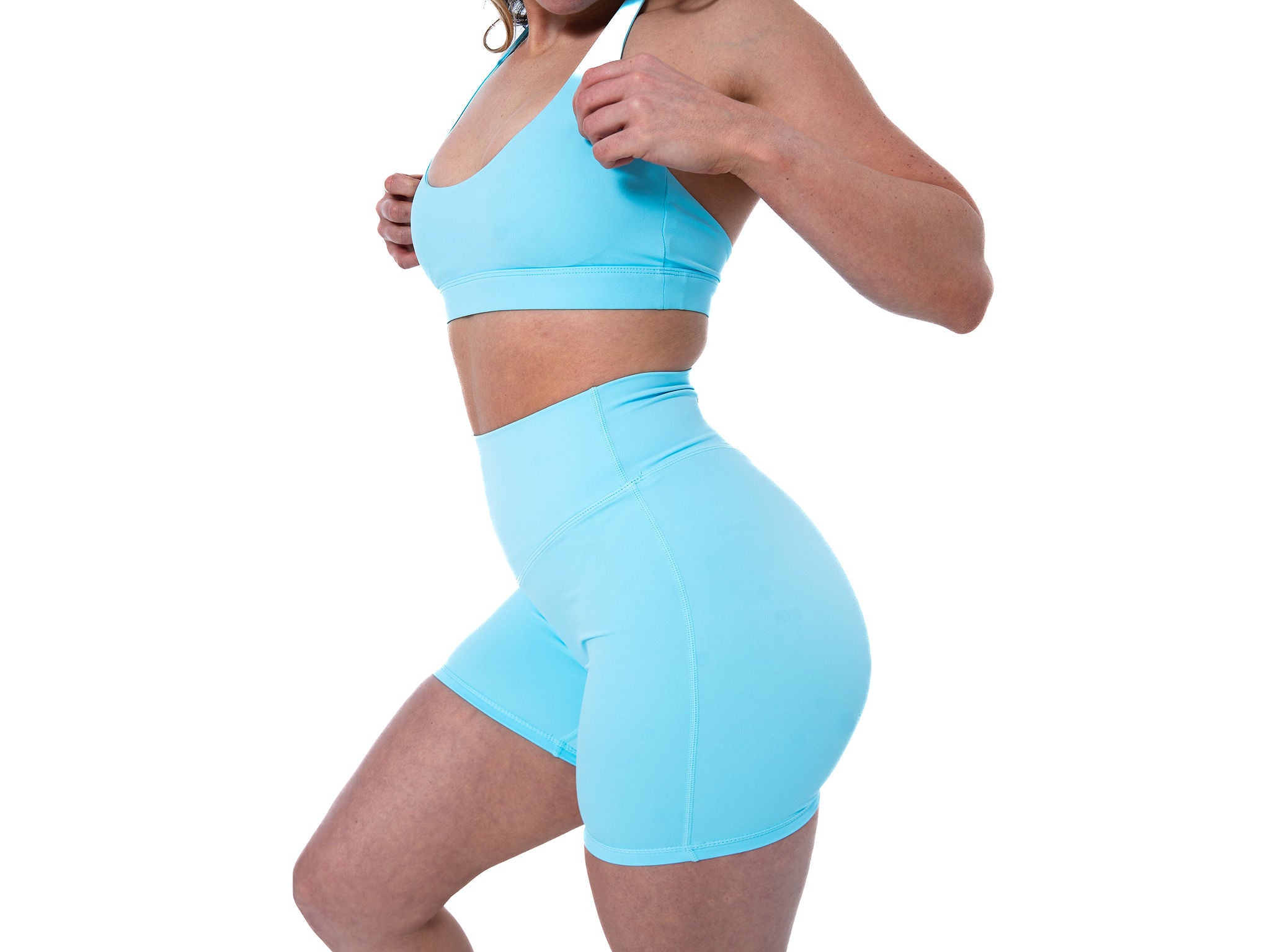 Women's open back sports bran in Blue