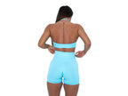 Womens open back sports bran in Blue