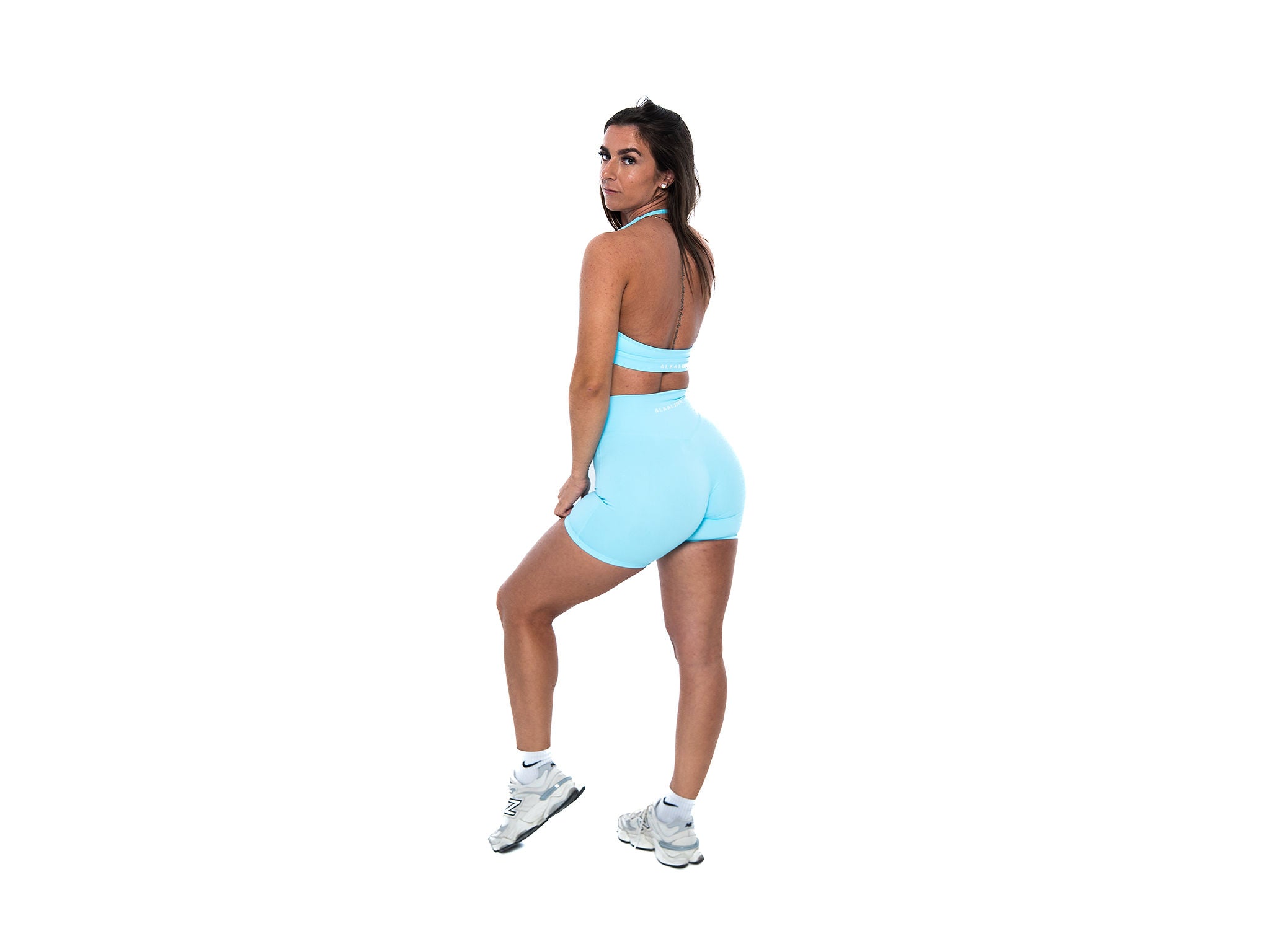 Women's open back sports bran in Blue