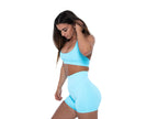 Women's open back sports bran in Blue