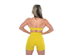 Womens open back sports bran in Yellow
