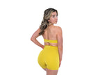 Womens open back sports bran in Yellow