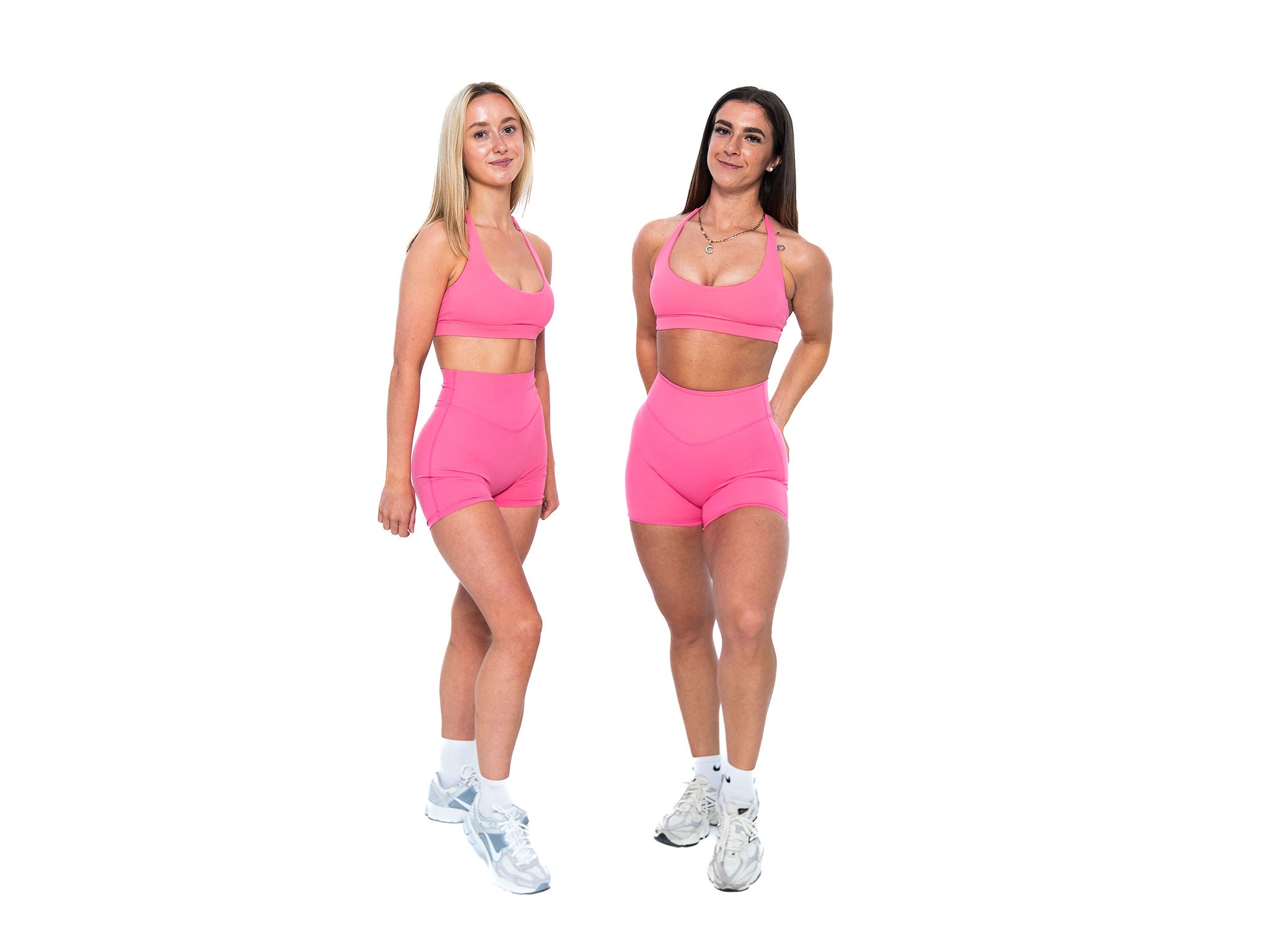Women's open back sports bran in Pink