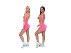 Women's open back sports bran in Pink