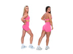 Women's open back sports bran in Pink