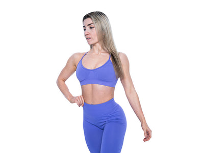 Women's adjustable crossover sports bra in Purple