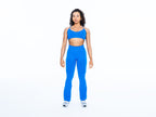Women's adjustable crossover sports bra in Blue