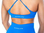 Women's adjustable crossover sports bra in Blue