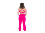 Women's adjustable crossover sports bra in Pink