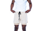 Mens gym shorts in Beige
