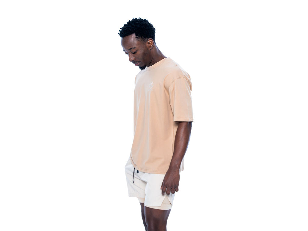 Mens oversized t-shirt in Beige