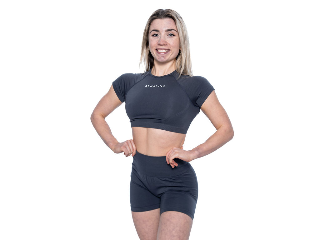 Women's cropped top in Dark Grey