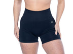 Women's Seamless Scrunched Shorts in Black