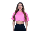 Women's oversized cropped top in pink